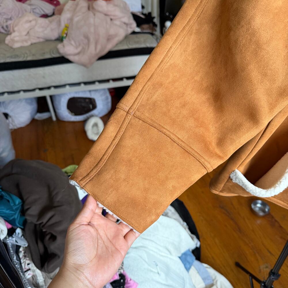 Mother The Brrly Coat Wash Staying In Size Large Brown White Warm Coat Luxury - Picture 16 of 16